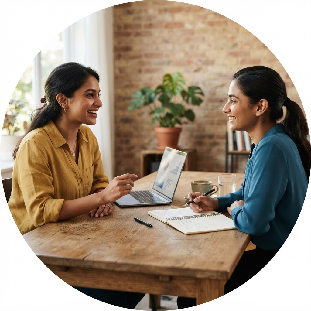 Indian professionals collaborating in a workplace